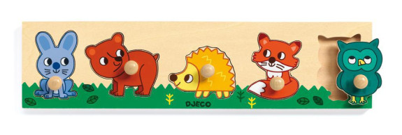 Djeco Jednoduché vkladací puzzle s úchytky lesní zvířátka