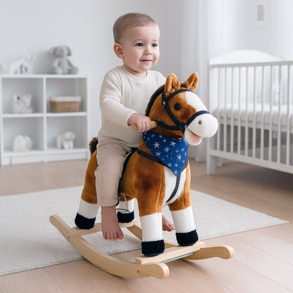 Houpací koník s melodií a šátkem Baby Mix Zeus