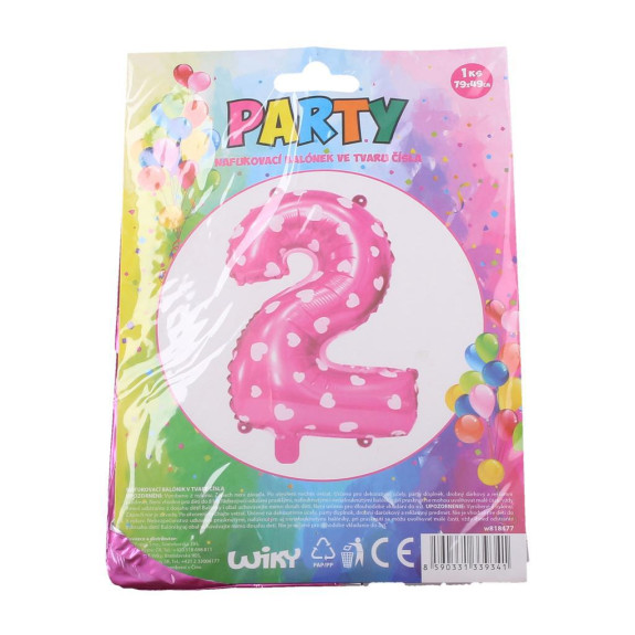 Balónek nafukovací růžový - číslo