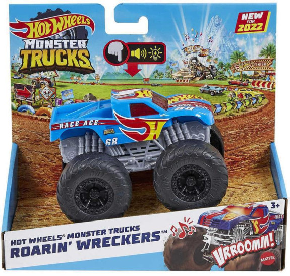 Hot Wheels Monster trucks svítící a rámusící vrak HDX60