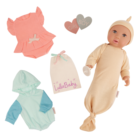 Panenka 35 cm s překvapením Gender Reveal LullaBaby