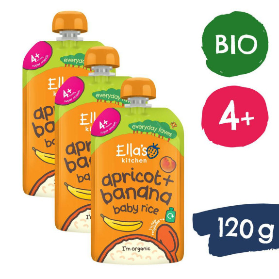 Ella's Kitchen BIO Dětská rýže, banán a meruňka (120 g)
