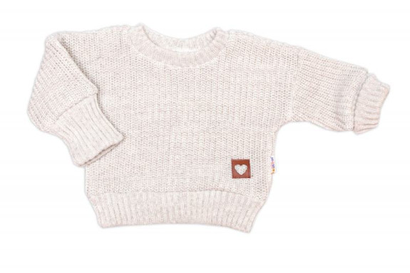 Rostoucí oversize pletený svetřík pro miminko sv. béžový Baby Nellys