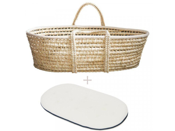 Mojžíšův košík pro miminko Corn Natural + oboustranná matrace Airdream Ahojbaby