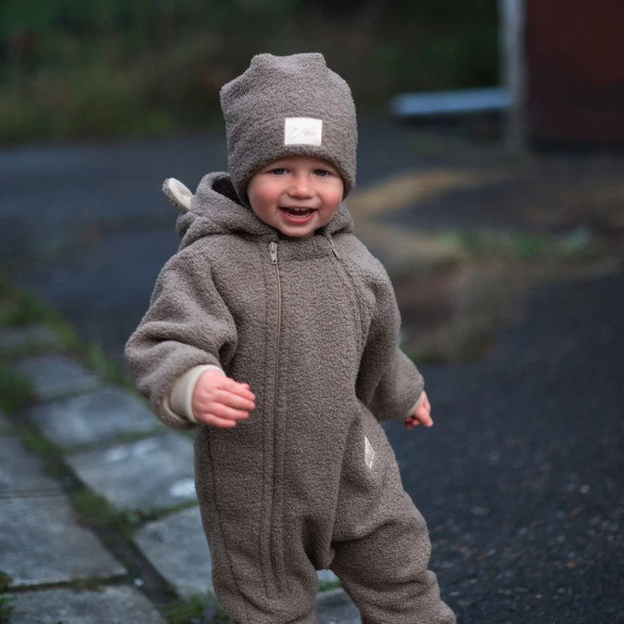 Rostoucí zimní kombinéza Teddy fleece double Brown Esito