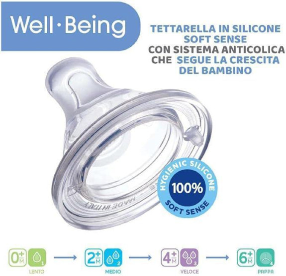 Láhev kojenecká Well-being silikon 330 ml Chicco