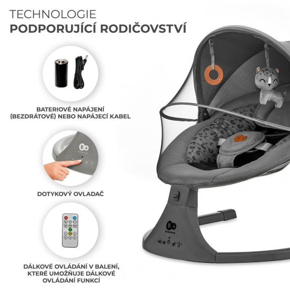 Lehátko houpací s melodií 2 v 1 Lumi, do 9 kg, Premium Kinderkraft
