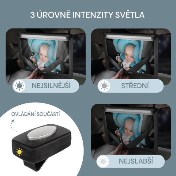 Zrcátko s LED osvětlením Deluxe, Black