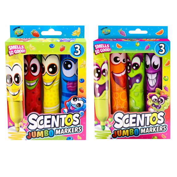 Fixy voňavé Scentos Jumbo Funny Face 3 ks
