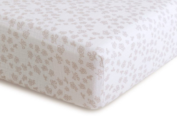 Mušelínové prostěradlo Design s gumou 60 x 120 cm BabyMatex