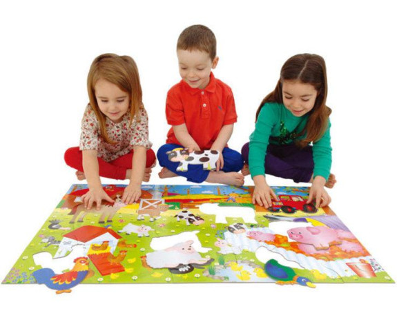 Velké podlahové puzzle – na staveništi