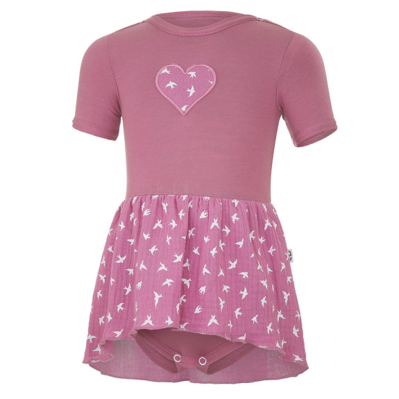 Body šaty tenké KR Outlast® UPF 50+ tm.starorůžové vlaštovky Little Angel