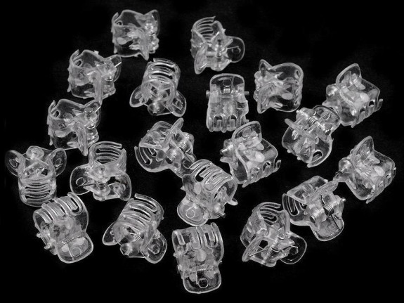 Skřipec do vlasů malý 10x13 mm transparent 10 ks 