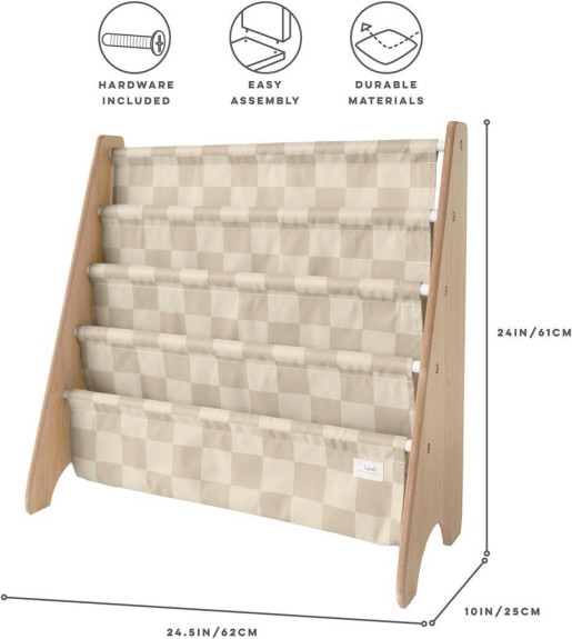 Stojan na knížky Recycled 3 Sprouts Checkerboard/Beige