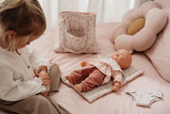 Přebalovací taška pro panenky Soft Flowers Little Dutch