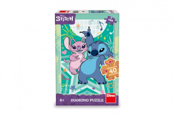 Puzzle Stitch Diamond 33x47cm + lepidlo + kamínky 200 dílků