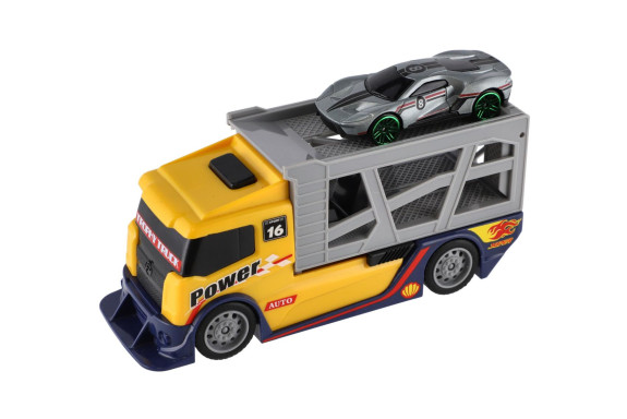 Auto kamion přepravník + plastové auto 15 cm na volný chod