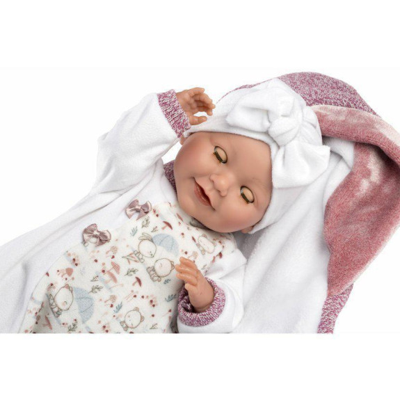 New Born 74040 Llorens - mrkací realistická panenka se zvuky 42 cm