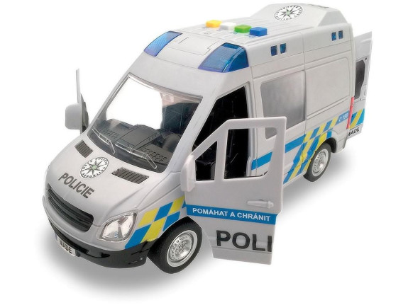 Auto policejní dodávka na setrvačník s reálným hlasem posádky 21 cm