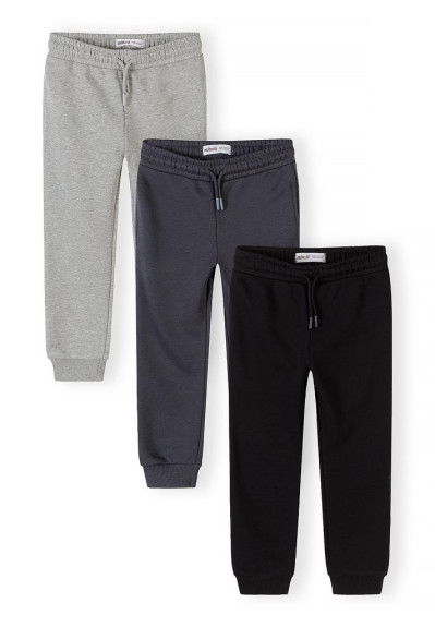 Chlapecké tepláky slim-fit 3pack Mix barev šedá Minoti