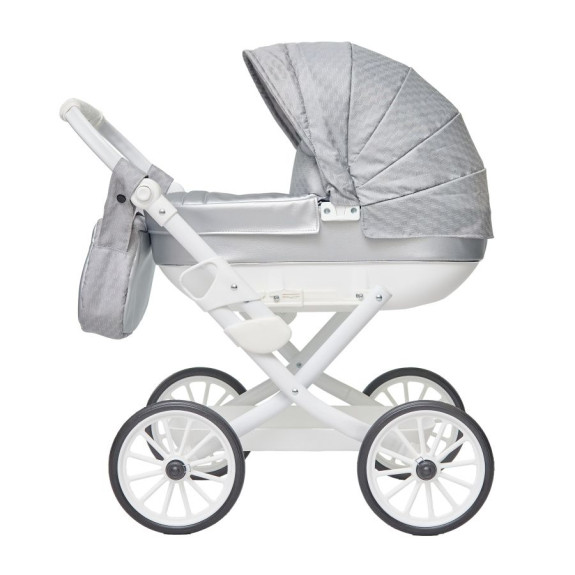 Dětský kočárek pro panenky Kids Elegance stříbrný Jasmine