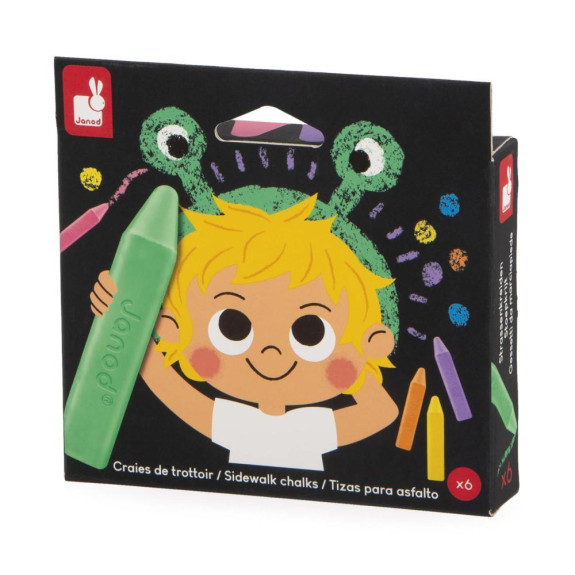 Colorino Barevné křídy na chodník 6 barev Janod