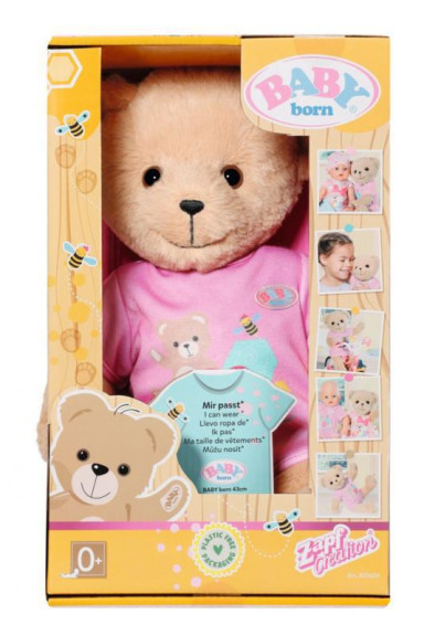 Medvídek Baby born růžové oblečení
