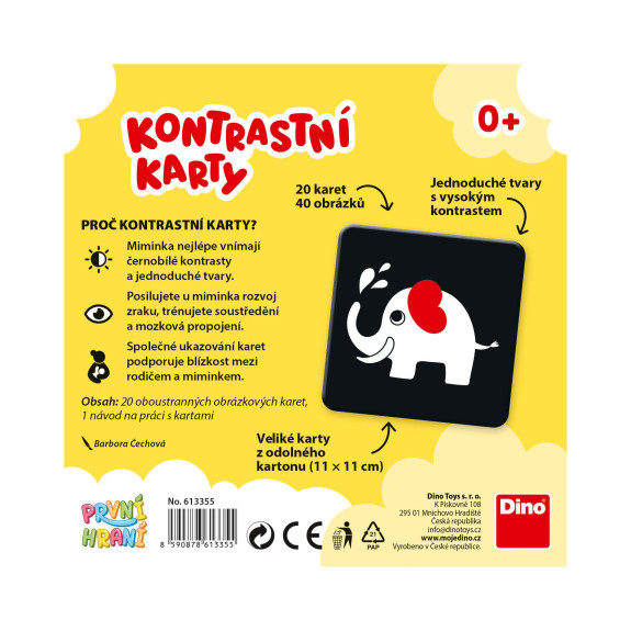 První hraní Kontrastní karty naučná hra Dino