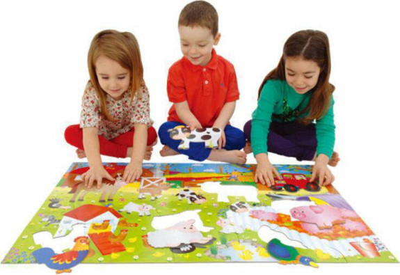 Velké podlahové puzzle – zvířátka v džungli