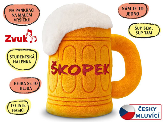 Škopek plyšový 20cm na baterie s písničkami 0m+ v sáčku