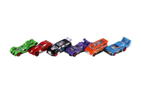 Auto závodní 6 ks kov/plast 8 cm na volný chod