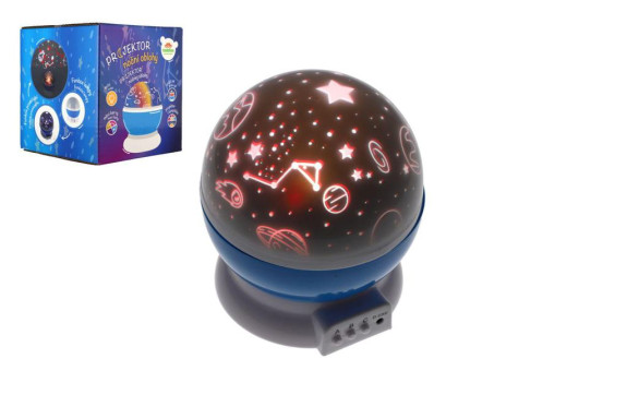 Projektor noční oblohy na baterie/USB se světlem