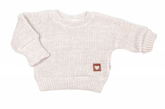 Rostoucí oversize pletený svetřík pro miminko sv. béžový Baby Nellys