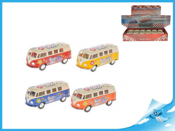 Autobus Kinsmart Volkswagen Classical kov 13cm na zpětné natažení