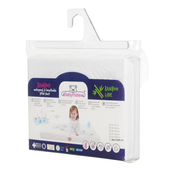 Nepromokavé bambusové prostěradlo 120×60 cm Babymatex