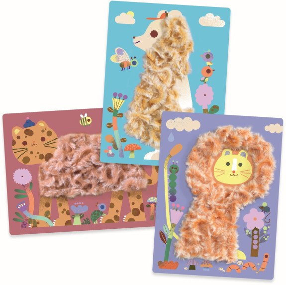 Kreativní sada Wool & Velcro - Chlupatí kamarádi Djeco