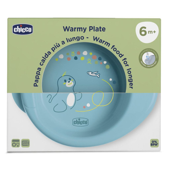 Talíř protiskluzový udržující teplé jídlo 6 m+ Chicco