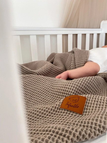 Waflová letní sada polštářku s přikrývkou Béžová Infantilo