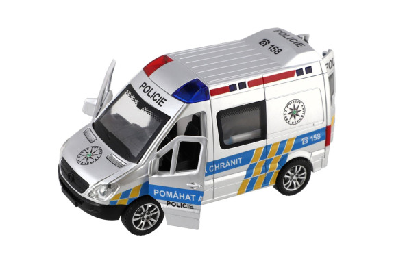 Auto policie 15 cm se zvukem a světlem na setrvačník
