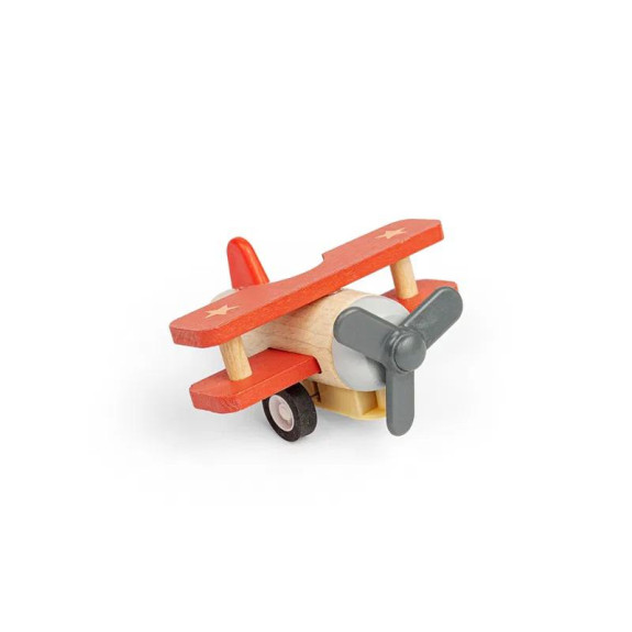 Dřevěné natahovací letadlo Dvouplošník Bigjigs Toys