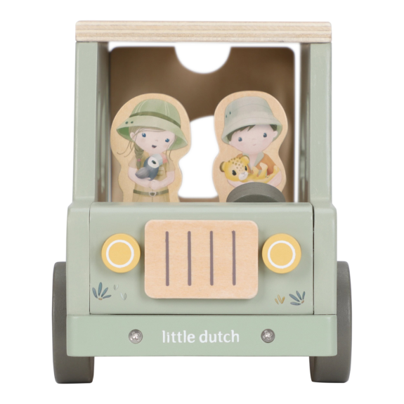 Auto s vkládacími tvary dřevěné Safari Friends Little Dutch