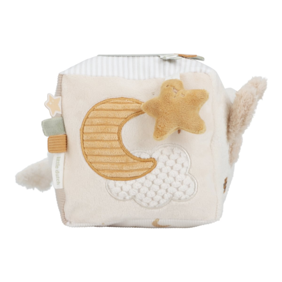 Kostka textilní s aktivitami Newborn Naturals Little Dutch