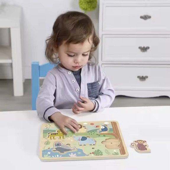 Puzzle se zvuky Zvířátka z džungle Pastel