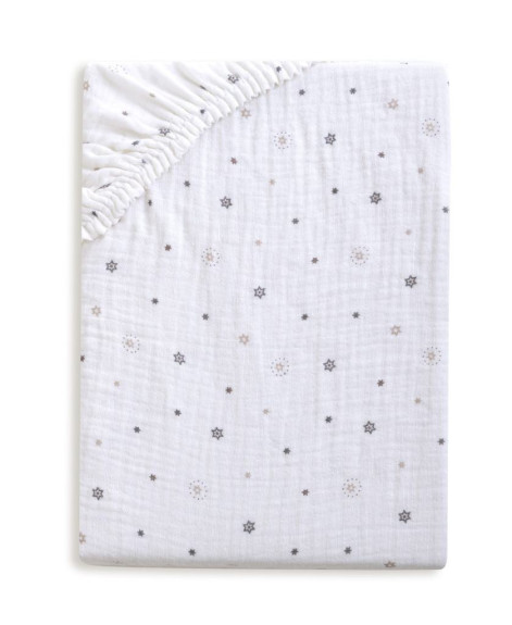 Mušelínové prostěradlo Design s gumou 60 x 120 cm BabyMatex