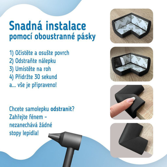 Ochrana rohů a hran pěnová sada 4 ks Sipo