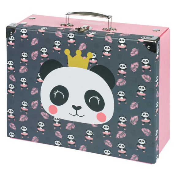 Skládací školní kufřík Panda s kováním Baagl