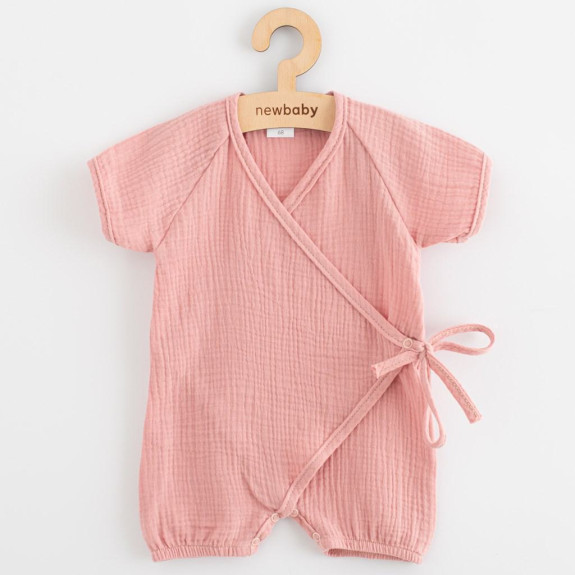 Kojenecký letní mušelínový overal New Baby pink