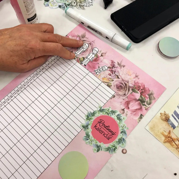 Diářová razítka Stampo Bullet Journal 67 ks - Rodinný kalendář Aladine