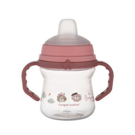 Hrneček se silikonovým pítkem FirstCup BONJOUR PARIS 150 ml Canpol Babies