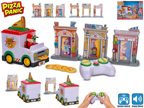 Pizza Panic! R/C dodávka vystřelující pizzu 13cm 2,4GHz plná funkce se zvukem